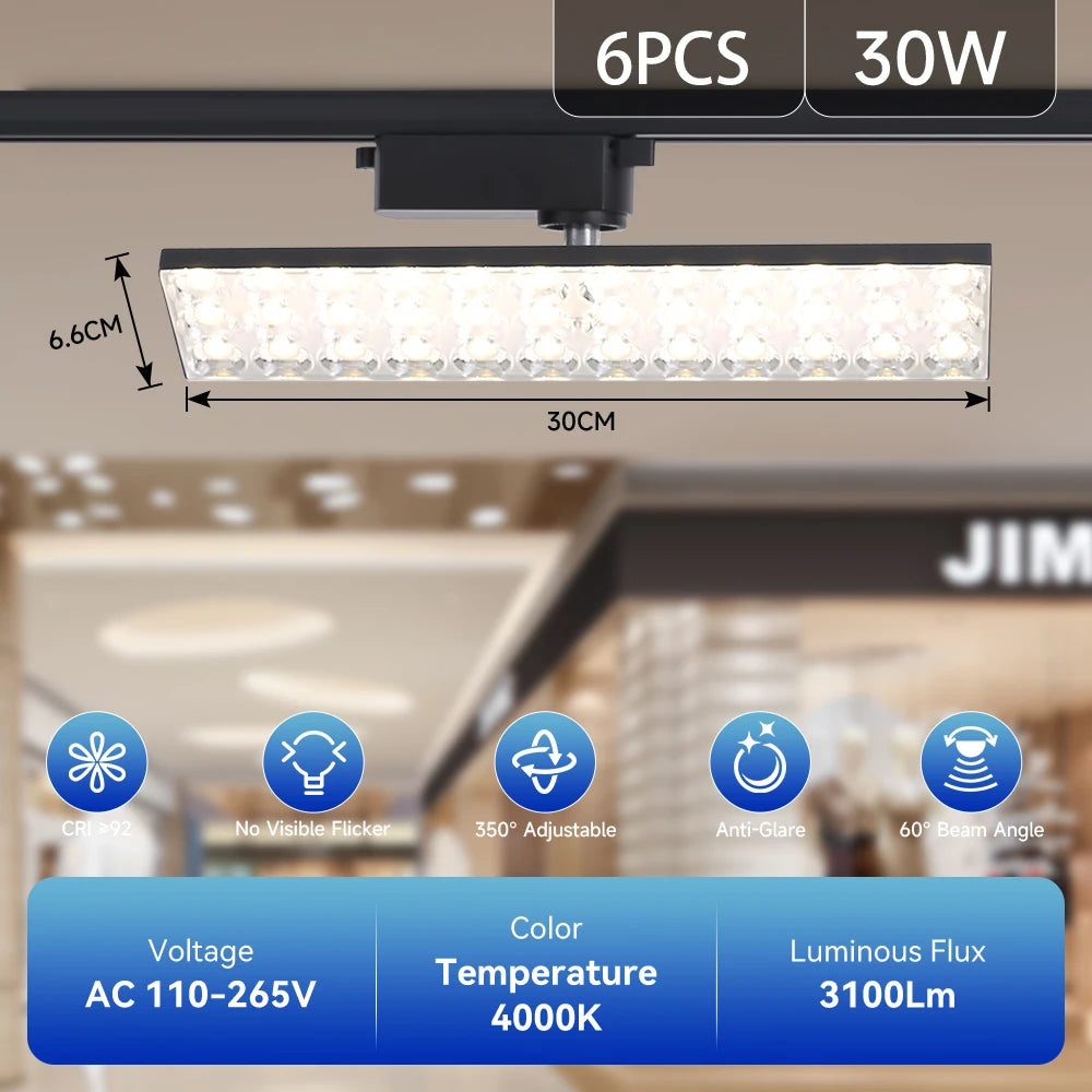 projecteurs led rail noir moderne 30w 60w 30cm 60cm facile certifiés cecccrohs