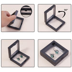 boîte rangement bijoux transparente carrée portable boucles d'oreilles colliers bagues