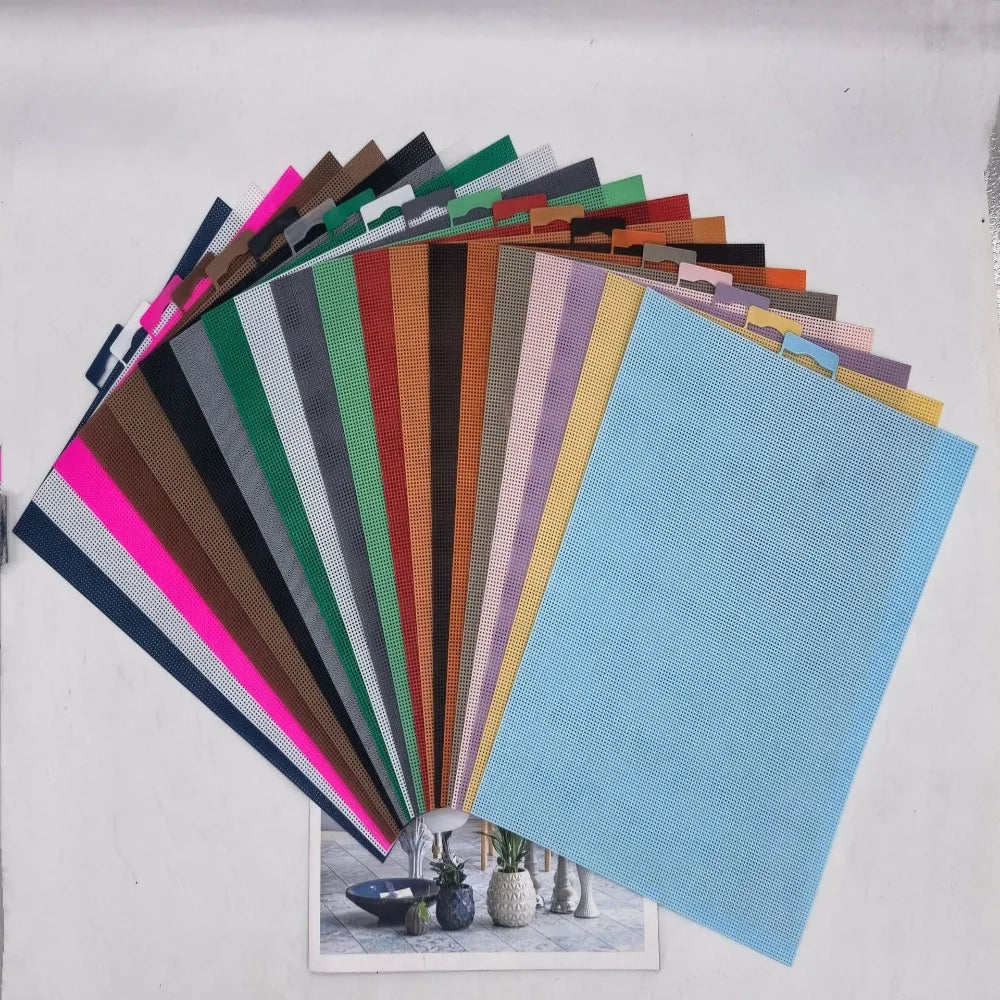 toiles broderie point croix perforations grille tissu aida noir blanc bleu marron semi transparentes