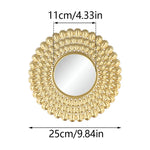 miroirs décoratifs solaires or rayonnants différents motifs cadre doré opaques vintage soleil