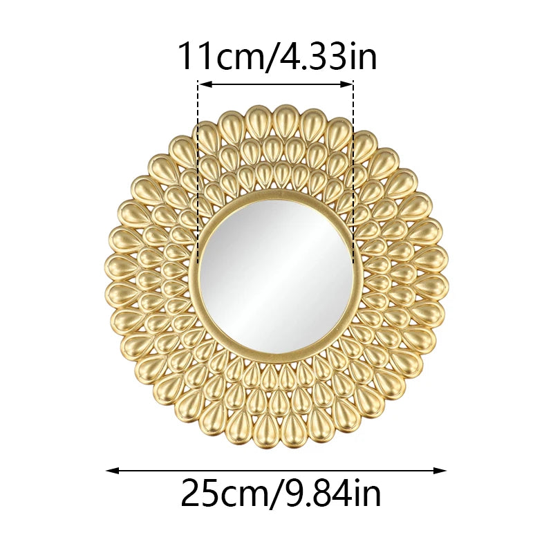 miroirs décoratifs solaires or rayonnants différents motifs cadre doré opaques vintage soleil