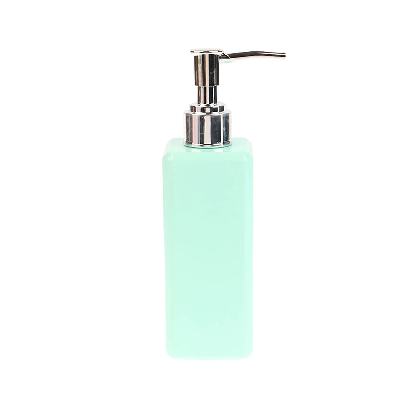 distributeur savon liquide bouteille rechargeable pompe contemporain rose clair vert pastel noir blanc mat