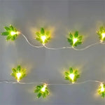 guirlande lumineuse feuilles vertes led diy batterie extérieure intérieure 10led 3m festive