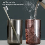 organisateur salle bain blanc gris moderne transparent brosse dents pot dentifrice brosse cheveux rasoir
