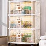 meuble rangement moderne armoire beige clair grille dimensions roulettes 45x30x71.9cm
