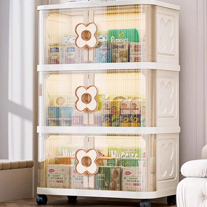 meuble rangement moderne armoire beige clair grille dimensions roulettes 45x30x71.9cm