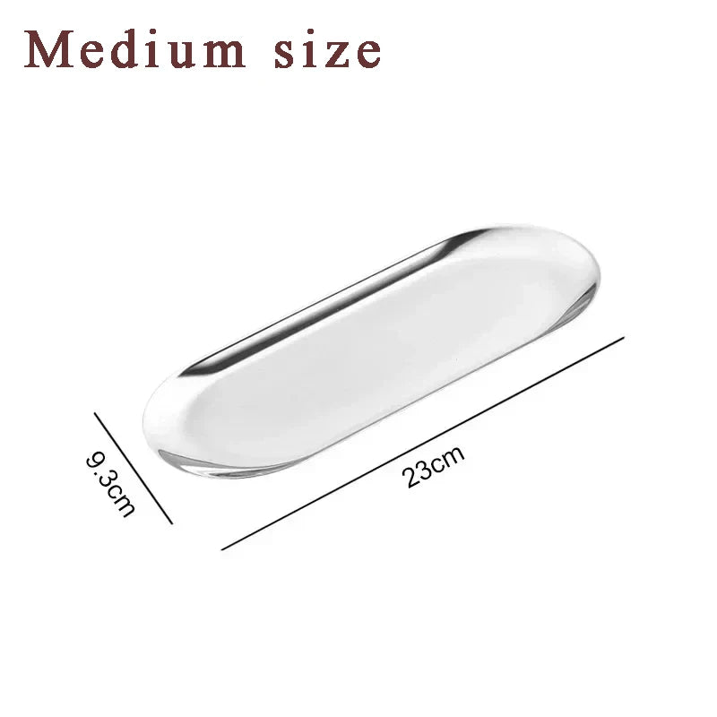 assiettes ovales or argent plates rangement cosmétiques outils nail art moderne élégants