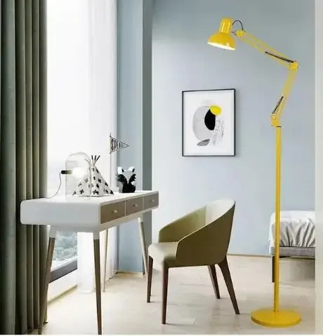 lampe décorative industrielle moderne bras articulé led rouge jaune bleu