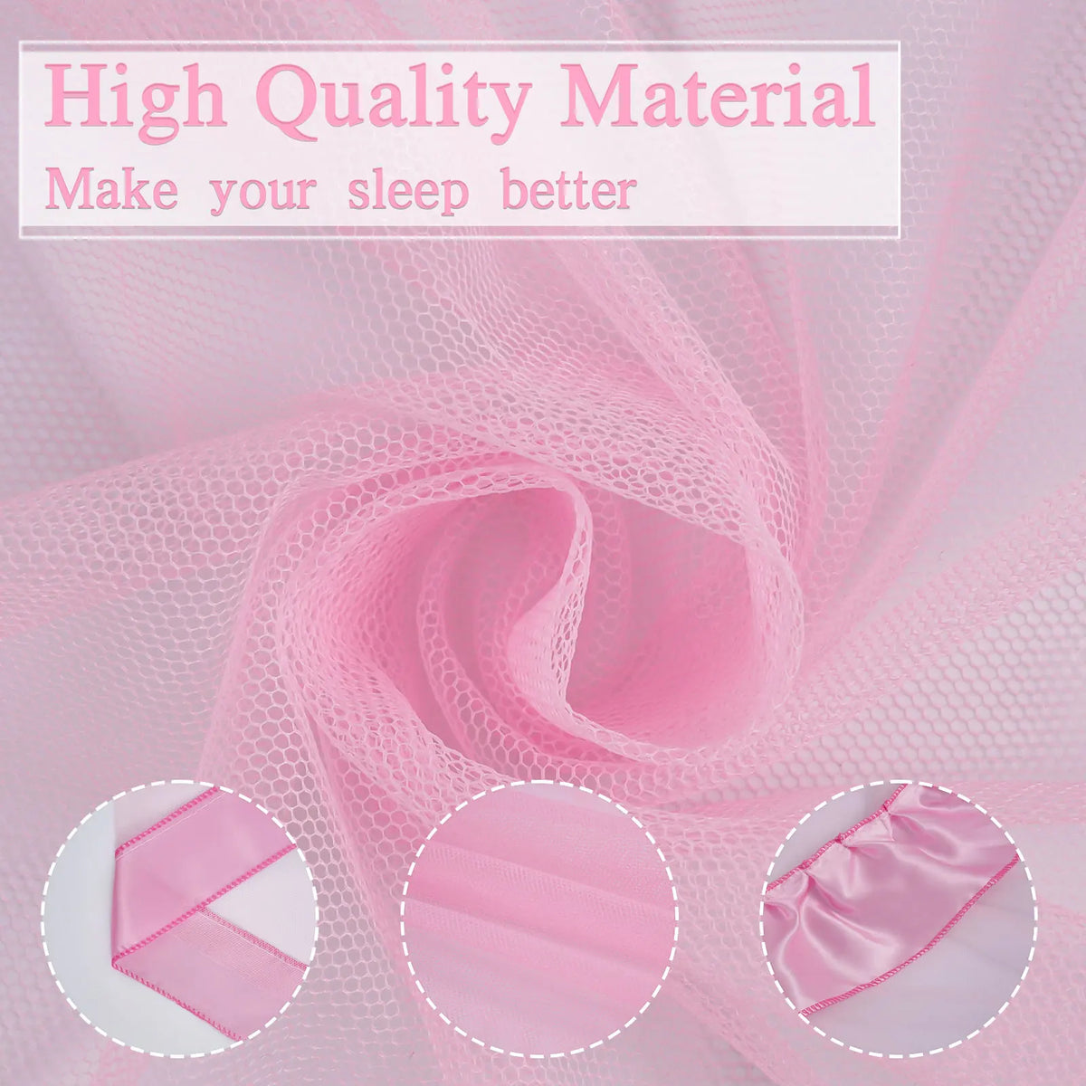 rideau lit princess rose transparent tissu fin fantasy unic sex enfants extérieur plié