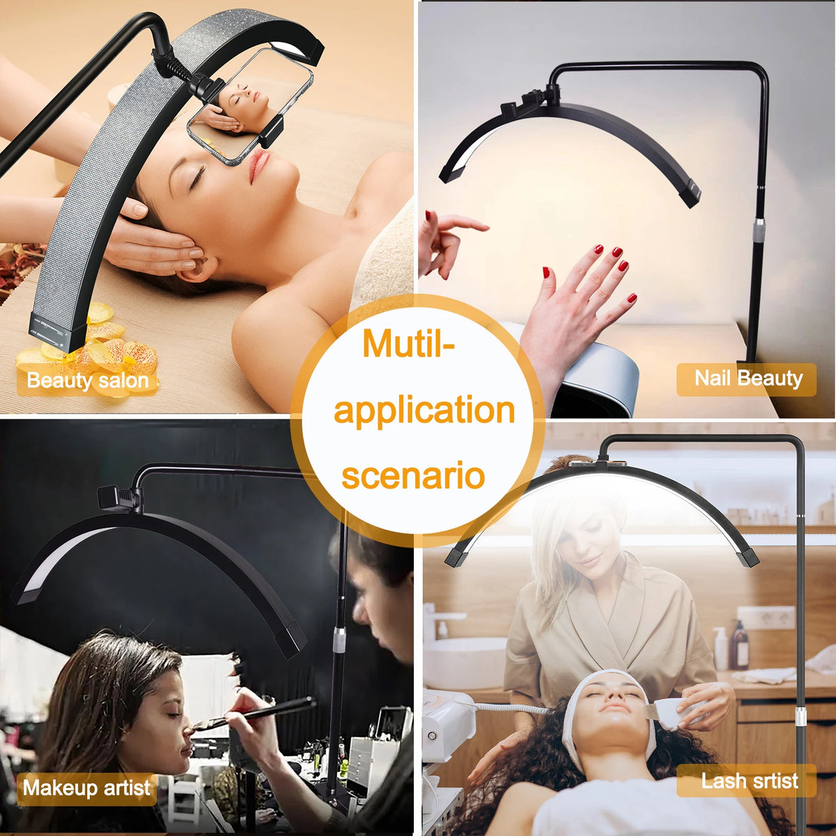 lampe led anneau noir blanc moderne clip adaptable 40w