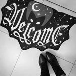 tapis daccueil halloween welcome lune étoiles noir blanc moderne antidérapant résistantintérieurextérieur