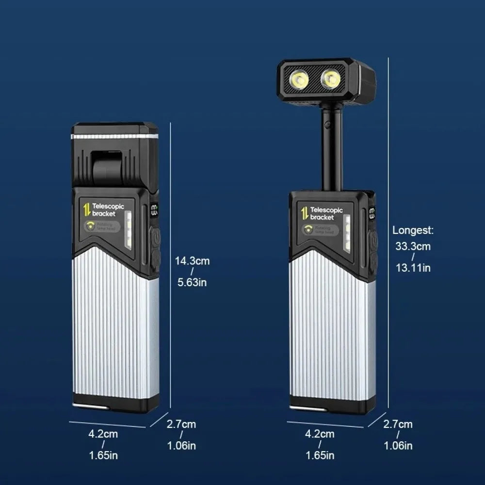 lampe torche rechargeable aimantée réglable noir moderne rayures horizontales