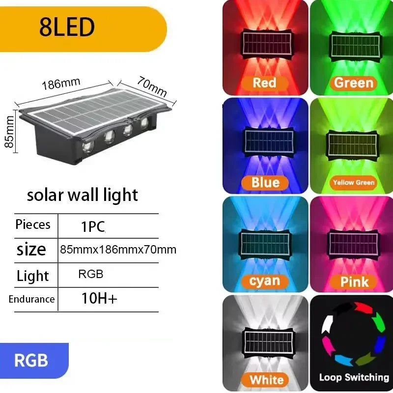 lampes murales solaires extérieures modernes couleurs chaudes ip65 led autoinstallation festiveextérieur