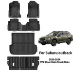 tapis sol tapis coffre subaru outback 2020 2024 noir rayures horizontales modernes fixations