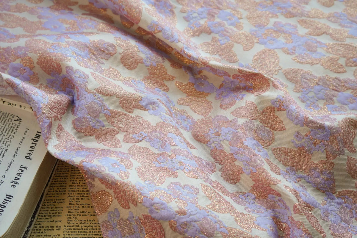 tissu imprimé floral moderne beige rose pâle bleu clair 100 polyester large 145cm respectueux
