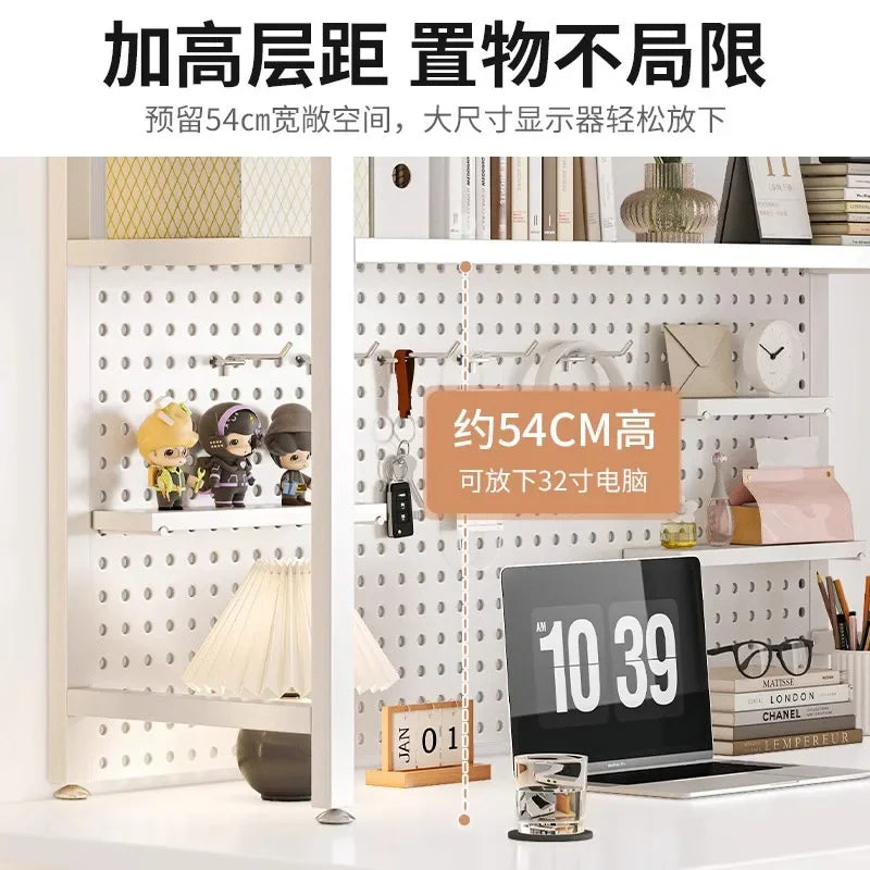 étagère murale moderne blanc perforée adhésive support tablettes crochets boîte crayons lampe horloge vase