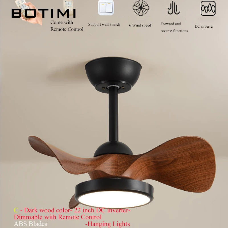 ventilateur moderne lumière led télécommande bois naturel moderne