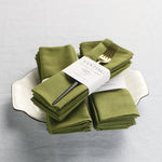 serviettes table coton polyester 30x45cm classique vert olive rouge blanc gris clair texture lin