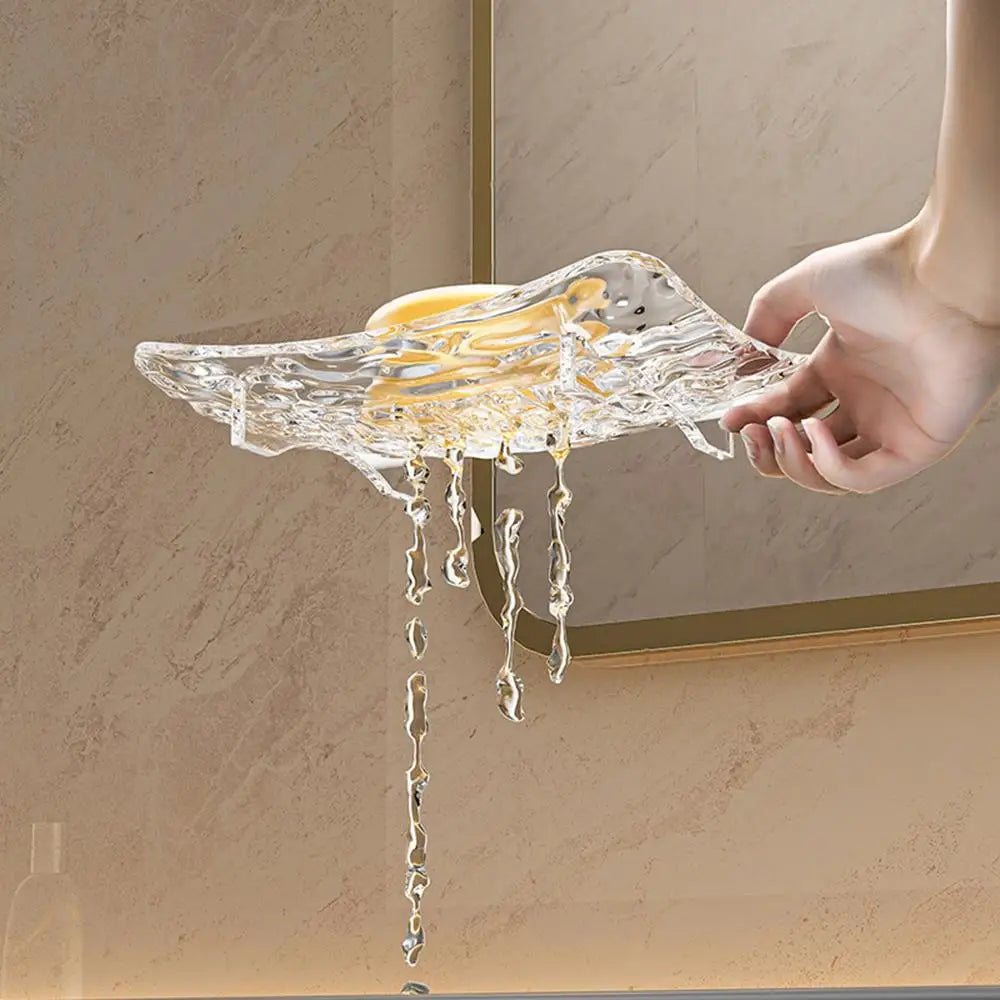 support savon transparent texturé moderne savon blanc savon beige savon jaune rangement salle bains