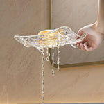 support savon transparent texturé moderne savon blanc savon beige savon jaune rangement salle bains