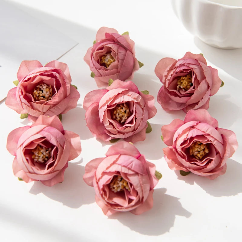 fleurs artificielles pivoine roses feuilles vertes decoration mariage anniversaire intérieur classique multicolore