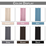 rideau moderne polyester opaque gris beige rose bleu marron noir uni occulter porte chambre