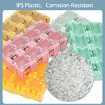 boîtes rangement plastique vert rose bleu modernes pratiques poignées