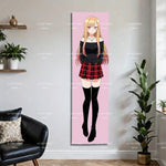 tapisserie animée carreaux rouge noir rose chambre otaku 2d tissu polyestère grande taille