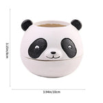cache pot panda éléphant raton laveur blanc noir mignon cartoon succulente maison voyage