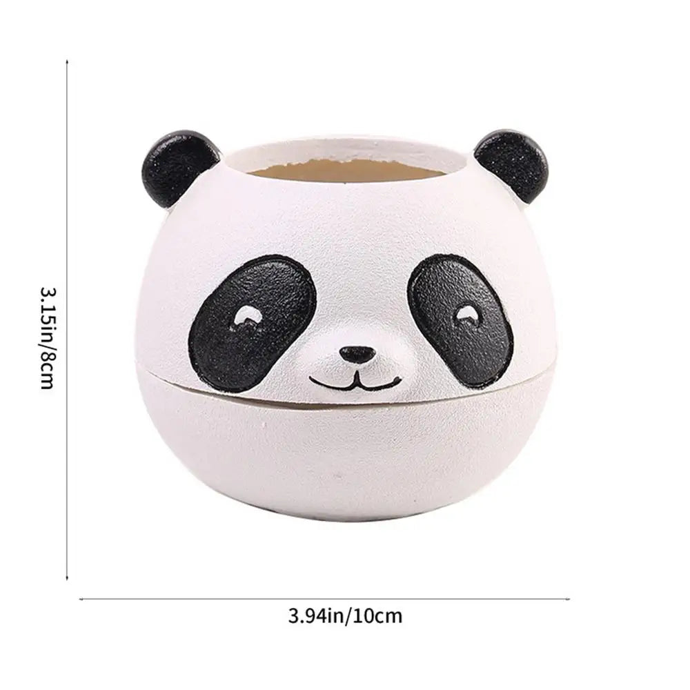 cache pot panda éléphant raton laveur blanc noir mignon cartoon succulente maison voyage