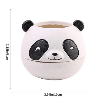 cache pot panda éléphant raton laveur blanc noir mignon cartoon succulente maison voyage