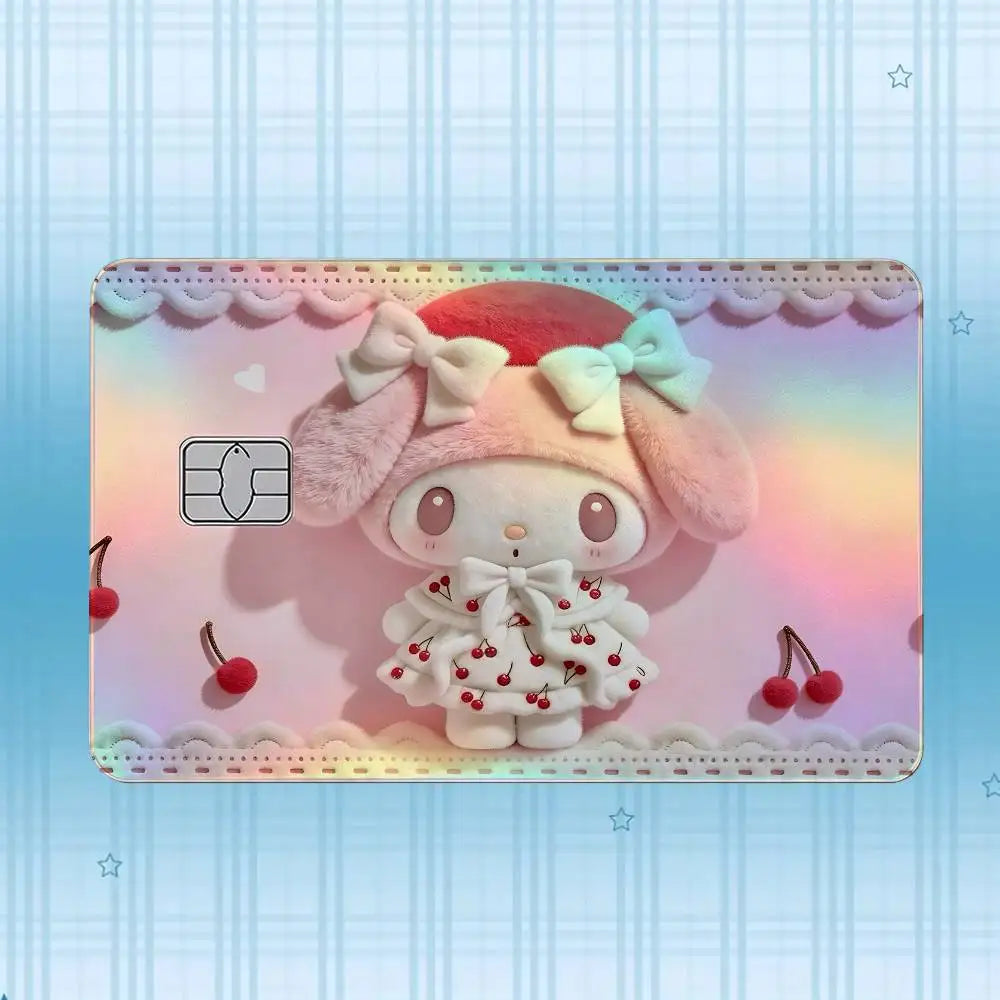 autocollant carte crédit my melody dessin animé rose violet bleu blanc