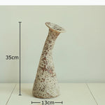 vase decoratif rustique vase table forme colonne beige blanc cassé brun rouille aspect texturé