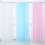 rideau douche semi transparent moderne rose orange bleu blanc vert plissé 180x180cm anneaux suspension