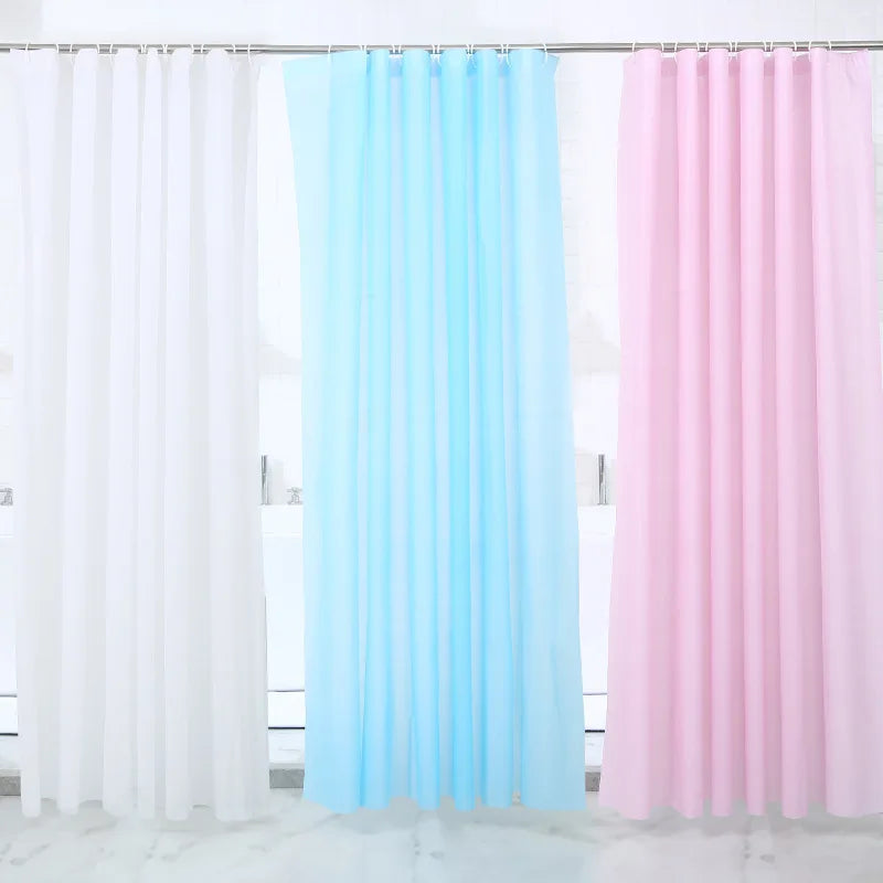 rideau douche semi transparent moderne rose orange bleu blanc vert plissé 180x180cm anneaux suspension