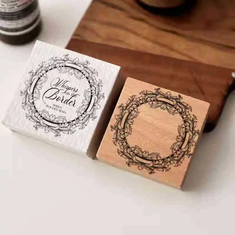 tampons bois floral géométrique vintage décoration créative scrapbooking outils décoratifs DIY étiquettes journaux