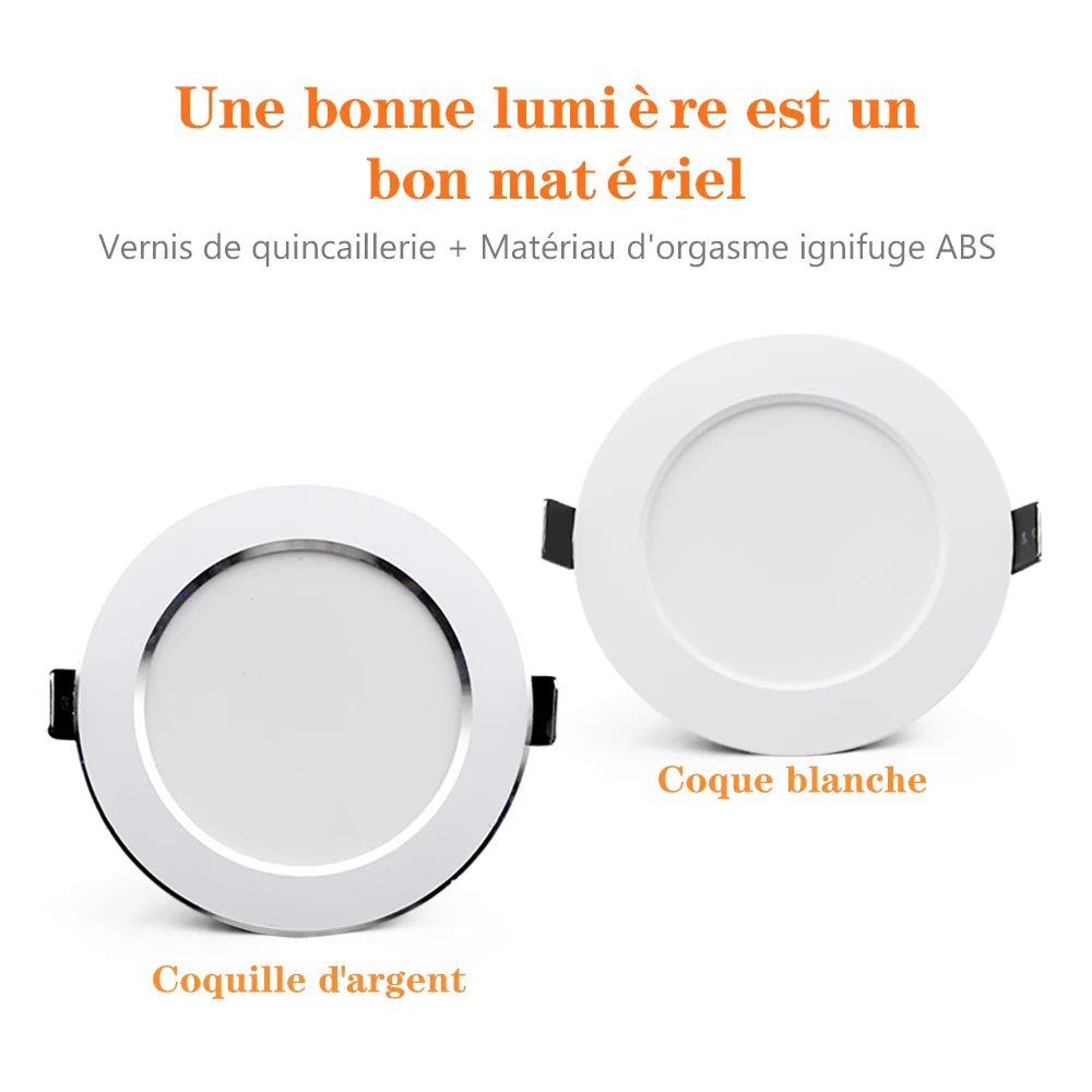 ampoule led downlight encastrable blanc moderne 18w 15w 12w 9w 7w spots clips