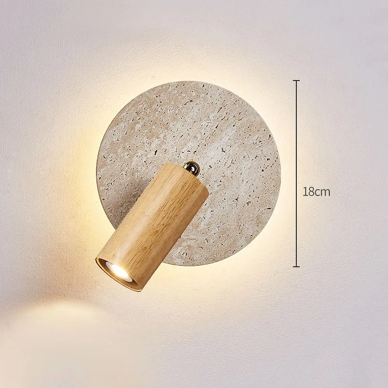 lampe murale moderne minimaliste marron beige texture marbrée fixée cordon interrupteur chambre coucher étude