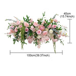 décoration murale artificielle bouquet fleurs roses pivoines feuilles vertes mariage anniversaireextérieur moderne 100cm 40cm