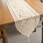 nappe dentelle motif floral transparent vintage rustique table noël