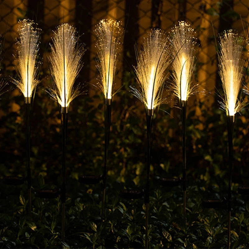 plantes artificielles lumineuses fibre optique extérieures blanc vert moderneétalement clipsextérieur résistantétalement