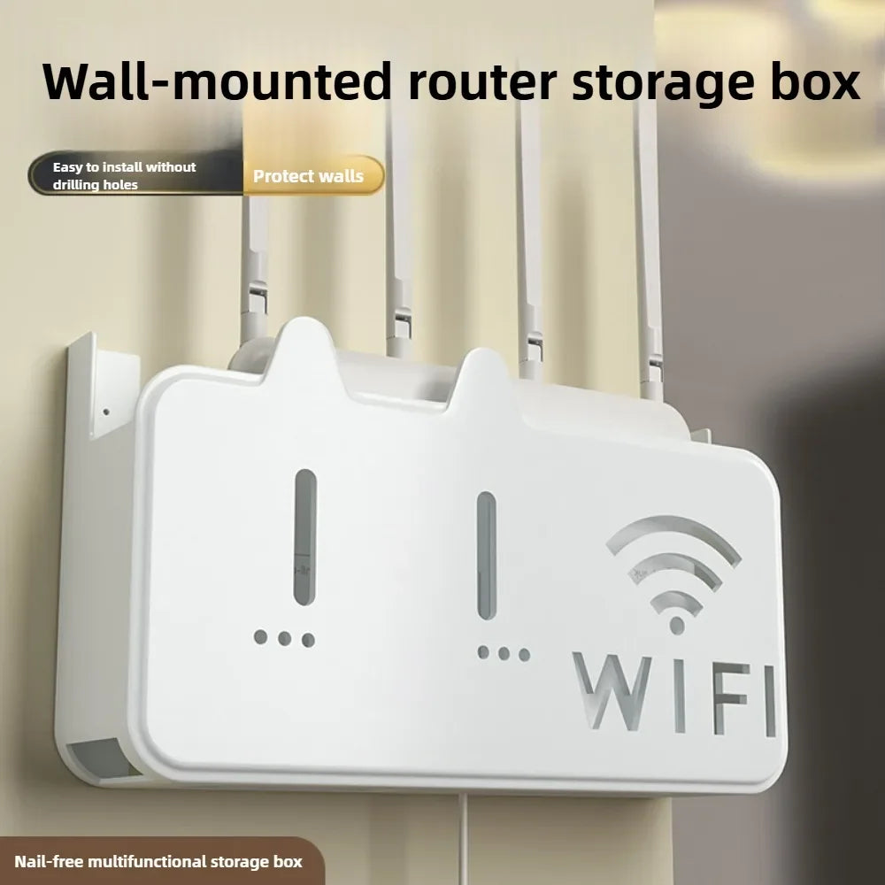 boîte rangement murale routeur blanc moderne facile plastique respectueux environnement minimaliste