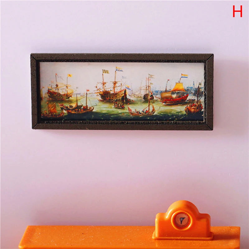 cadre mural classique peintures nuit étoilée mona lisa fleurs bateaux
