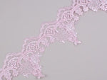 tissu dentelle fleur paillettes blanc rose beige vert mariage translucent brodé polyester 11.5cm