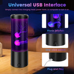 Lampe décorative méduse LED éclairée en violet pour ambiance romantique