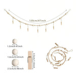 guirlande décorative boho coeurs flèches clips bois naturel doré rustique