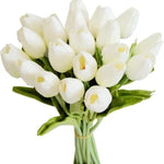 bouquet tulipes artificielles multicolores moderne vase transparent mariage décoration intérieure