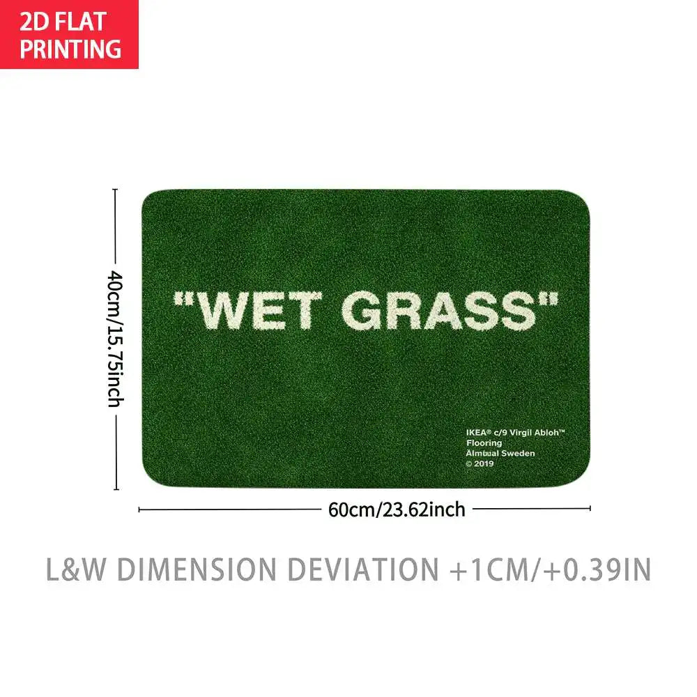 tapis sol vert herbe veloutée adhésif résistant minimaliste 60x40cm 2019