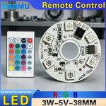 panneau led rgb 3w 38mm télécommande dégradé couleur diy lampe bois hêtre éclairage scène
