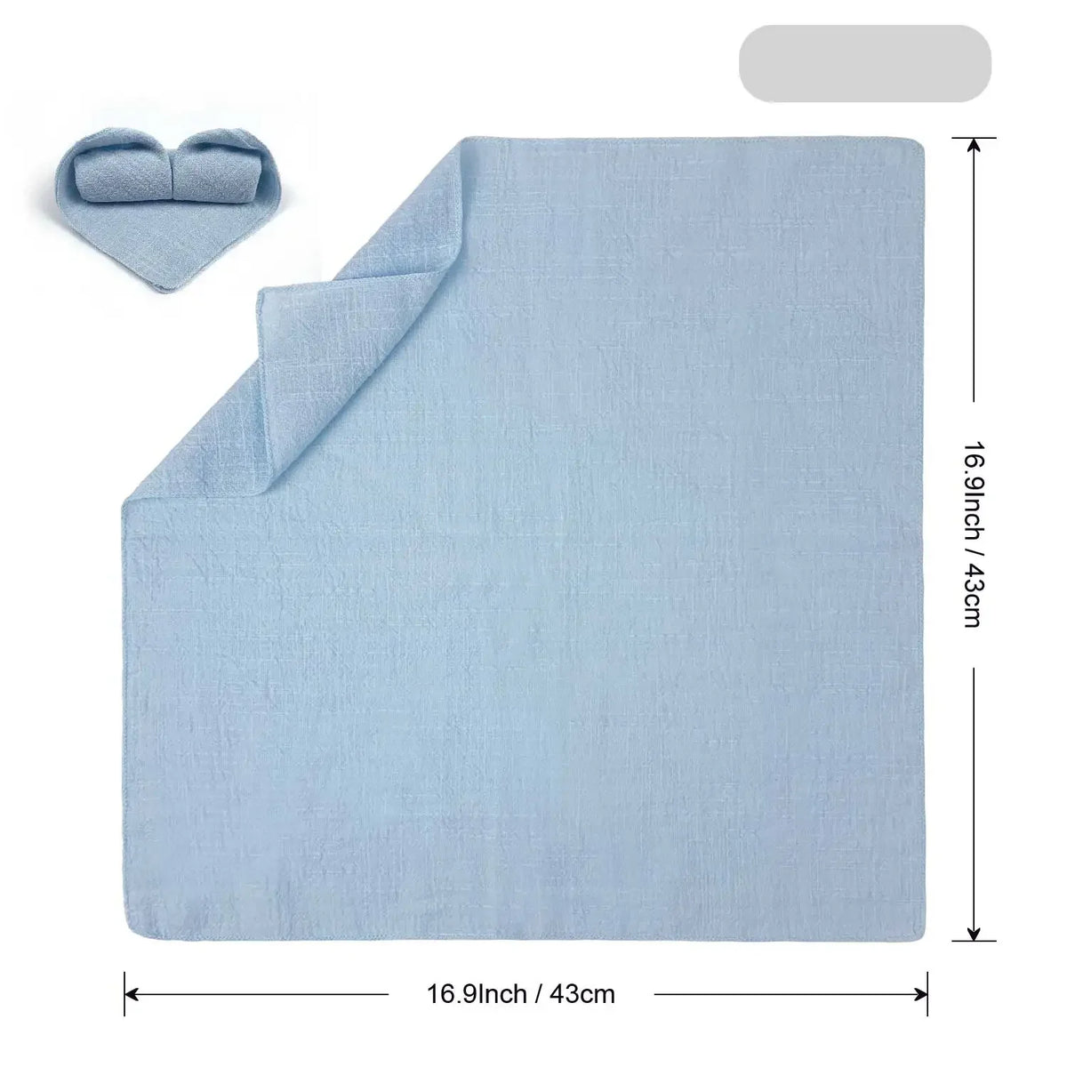 serviette lin bleu clair classique anneau métallique ruban coton fleur herbe séchée table mariage